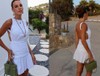 Bodrum'da tatil yapan Aslışah Alkoçlar'ın beyaz stili
