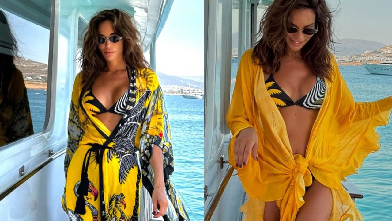 Güzide Duran'ın Paros Adası'ndaki tekne tatilinden yeni pozlar