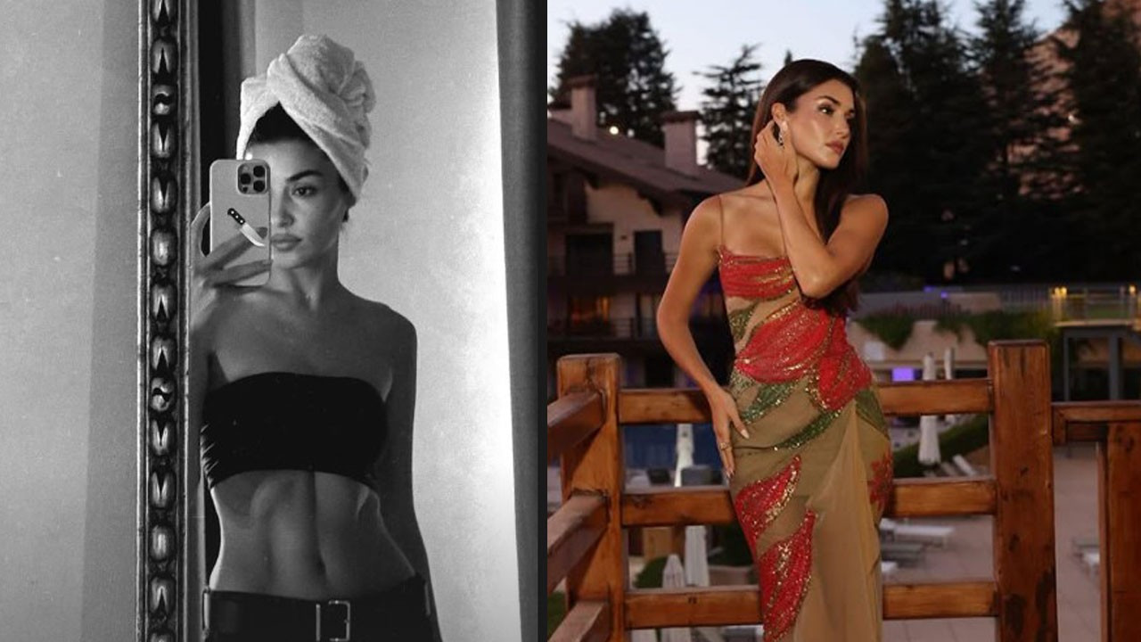 Hande Erçel'den yeni poz! Karın kasları dikkat çekti