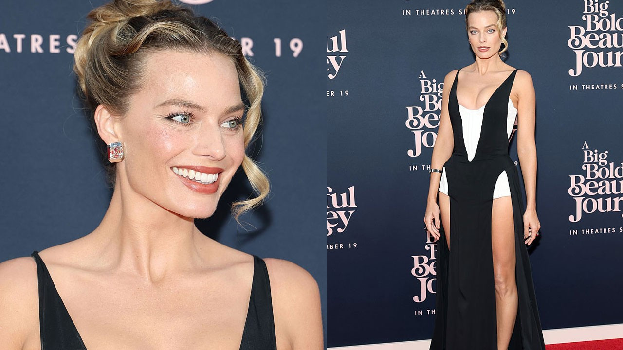 Siyah beyaz şıklık: Margot Robbie, yeni filminin New York prömiyerinde
