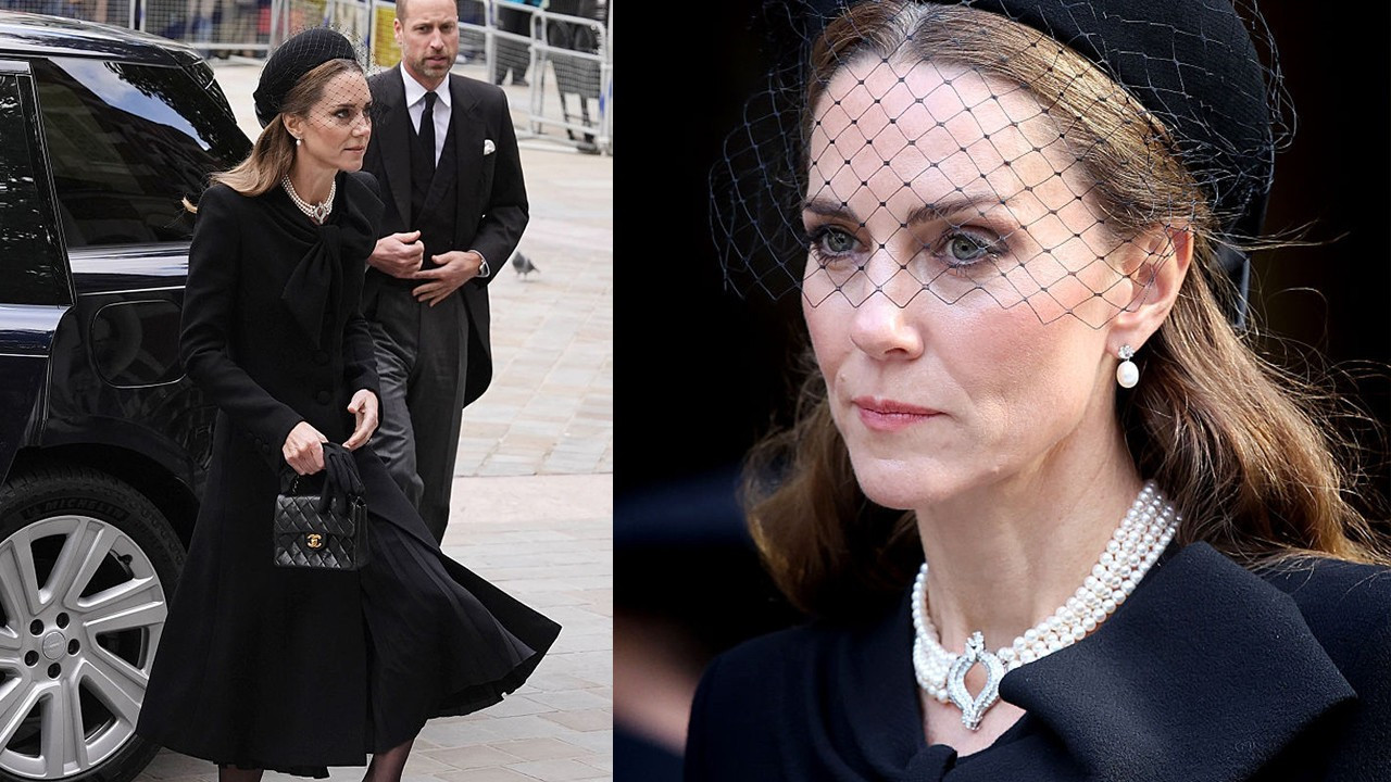 Kate Middleton ikonik gerdanlığı ve elbisesiyle törende