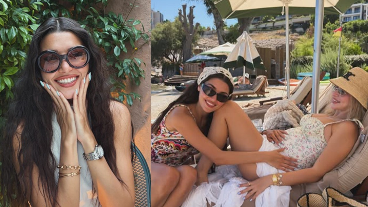 Hande Erçel, ablası Gamze Erçel ve ailesiyle tatilde