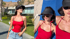 Fahriye Evcen'den tatil pozları