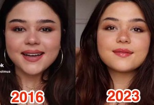 Bir TikToker, Z kuşağı makyaj trendlerini gösteriyor