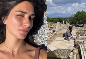 Tuba Büyüküstün kızlarıyla Bodrum'a tatile gitti