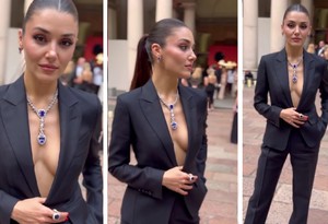 Hande Erçel'den Tom Ford ve Pomellato look'u