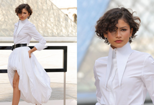 Paris Moda Haftası'nın kapanışında Zendaya ve beyaz zarafeti