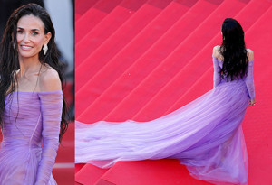 Demi Moore, Cannes'ın ikinci gününde Gucci imzalı elbisesiyle