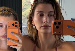 Hailey Bieber'dan yaz trendi: Elektrik mavisi manikürü