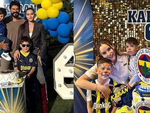 Fahriye Evcen ile Burak Özçivit'in oğlu Karan 6 yaşına girdi!