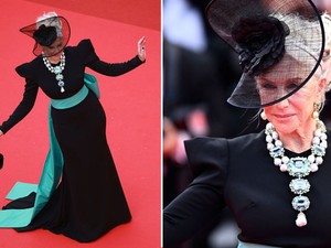 Helen Mirren,  400 karatlık kolyesiyle Cannes'da!