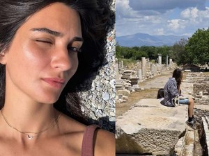 Tuba Büyüküstün kızlarıyla Bodrum'a tatile gitti