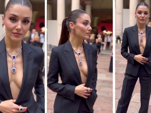 Hande Erçel'den Tom Ford ve Pomellato look'u