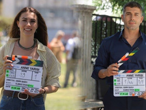 Cihangir Ceyhan ve Burcu Özberk'li 'Anne Yarısı' dizisinden kare