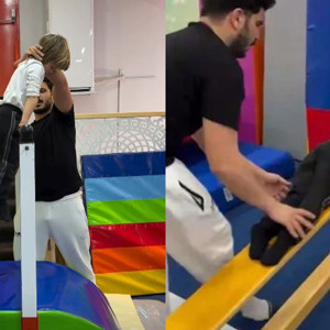 Kıvanç Tatlıtuğ'un oğlu Kurt Efe'nin spor yaptığı anlar