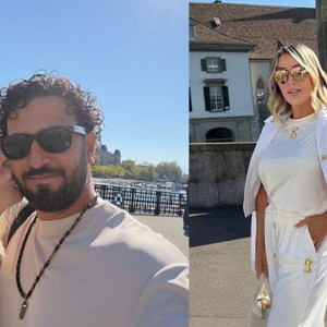 Seda Sayan ve Çağlar Ökten'den İsviçre'de aşk pozu