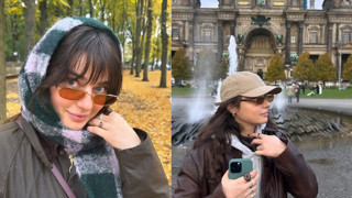 Ay&ccedil;a Ayşin Turan, Berlin tatilinden pozlarını paylaştı! Doğal pozları dikkat &ccedil;ekti