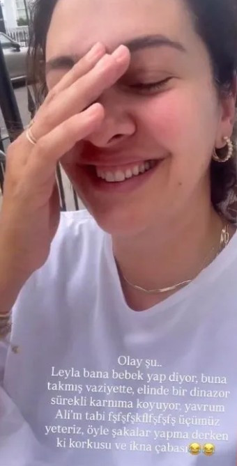 Bergüzar Korel, kızı Leyla'nın "Bana bebek yap" isteğini takipçileriyle paylaştı - Resim : 1
