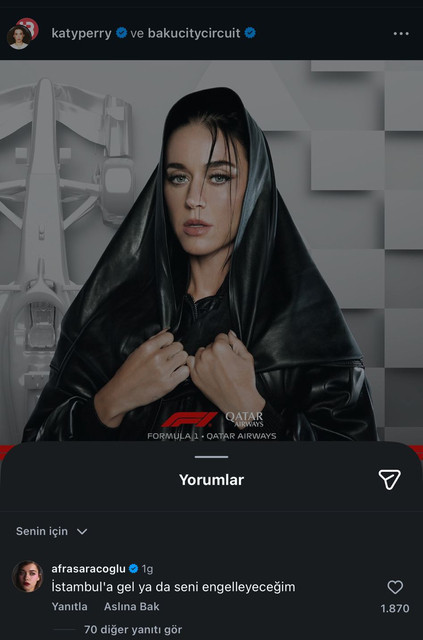 Afra Sara&ccedil;oğlu'ndan Katy Perry'ye: İstanbul'a gel yoksa seni engelleyeceğim - Resim : 2