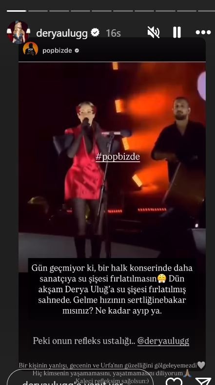 Sahnede şu şişesi fırlatılan Derya Uluğ neye uğradığını şaşırdı - Resim : 1