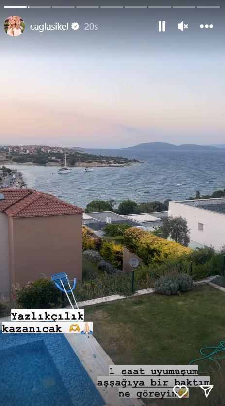 Yazlığında tatil yapan Çağla Şıkel, evinin manzarasını paylaştı - Resim : 1