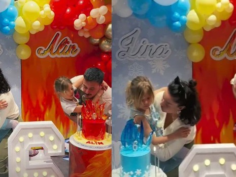 Pelin Akil ve Anıl Altan çifti kızlarının doğum gününde bir arada