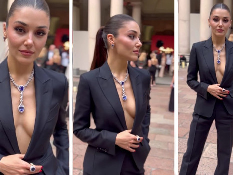 Hande Erçel'den Tom Ford ve Pomellato look'u