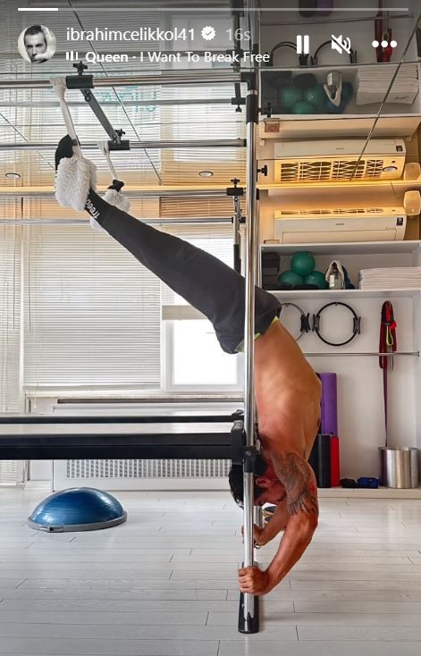 İbrahim Çelikkol pilates yaptığı anları paylaştı - Resim : 1