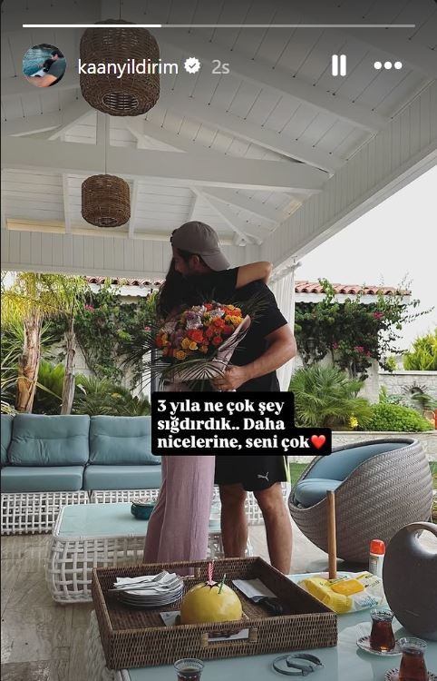 Kaan Yıldırım'dan Pınar Deniz'e romantik kutlama: 3 yıla ne çok şey sığdırdık - Resim : 1