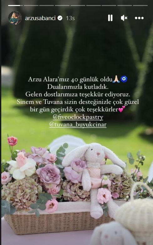 Nazlı Sabancı ve Hacı Sabancı çiftinin kızları Arzu Alara 40 günlük oldu - Resim : 2