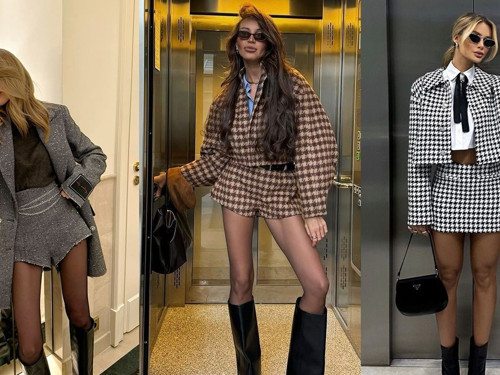 Sıcak ve lüks etkisi: Tüvit etek-ceket-şort kombinleri