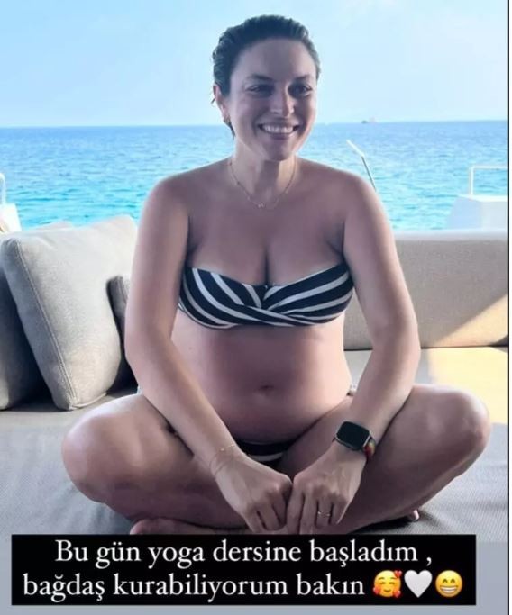 Doğum için gün sayan Ezgi Mola yoga derslerine başladı - Resim : 1