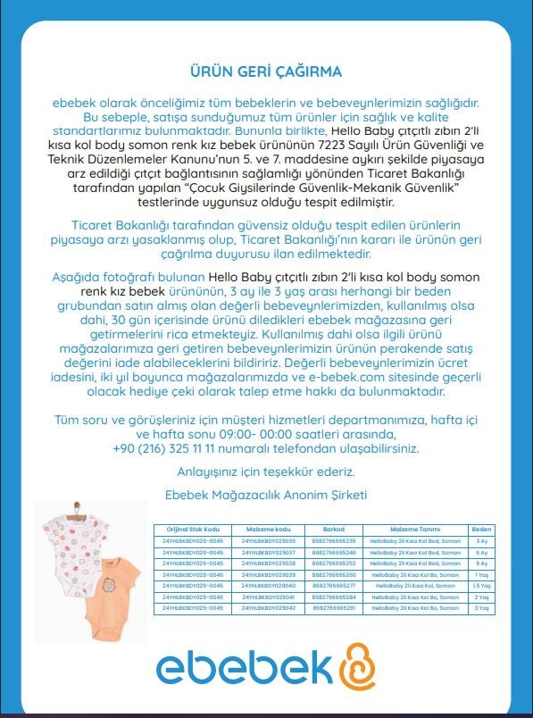 Bakanlık "toplatılsın" dedi, ebebek ürünleri geri çağırdı! İşte para iadesi verilen o ürün! - Resim : 2