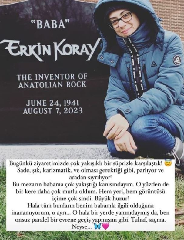 Erkin Koray’ın kızından babasının mezarı başından duygusal paylaşım - Resim : 1