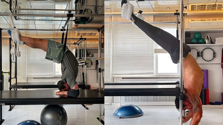 İbrahim Çelikkol pilates yaptığı anları paylaştı