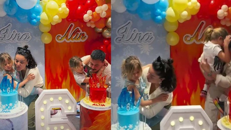 Ayrılacakları iddia ediliyordu! Pelin Akil ve Anıl Altan çifti, ikiz kızlarının doğum gününde bir araya geldi