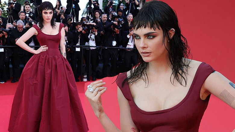 Cara Delevingne bambaşka bir stille Cannes'a katıldı!
