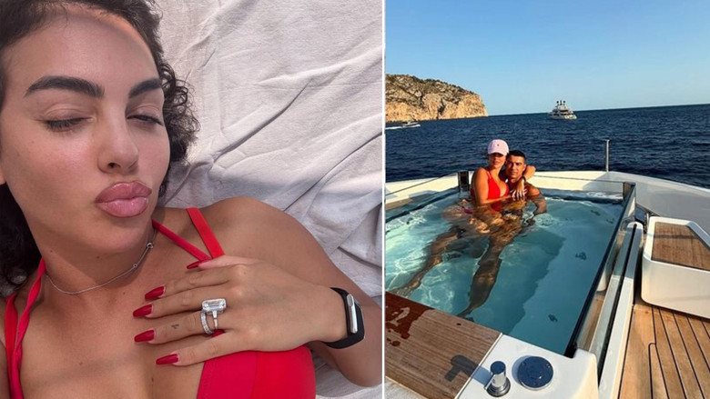 Cristiano Ronaldo ve Georgina Rodriguez'den lüks teknelerinde romantik pozlar