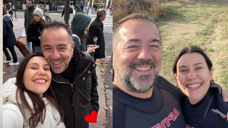 Ata Demirer, sevgilisi Dilara Alemdar ile birlikte Paris tatilinde