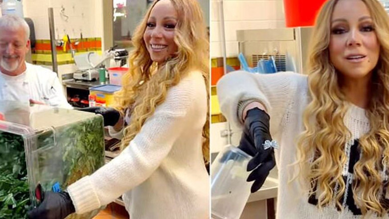 Mariah Carey 42 bin dolarlık yüzüğünü plastik eldivenin üstüne taktı