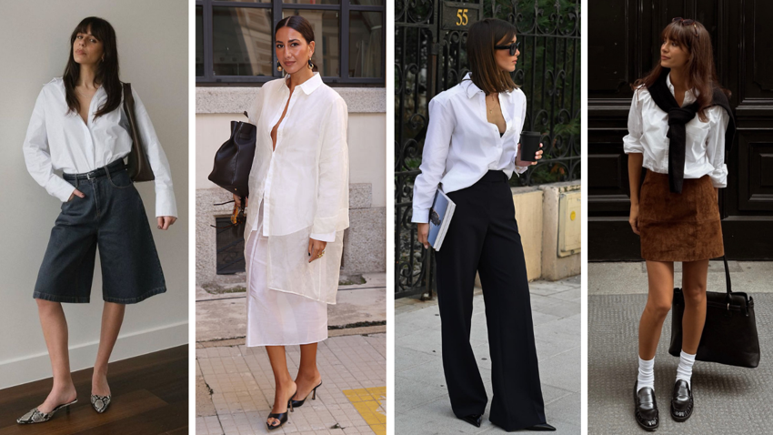 'Beyaz gömlek stili' için 6 şık kombin formülü